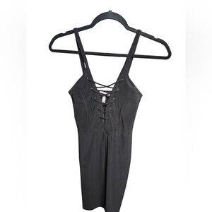 Leith Women’s Casual Tie-Front Mini Black Dress, Size Small